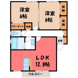 宇都宮駅 バス20分  西中丸下車：停歩6分 1階の物件間取画像